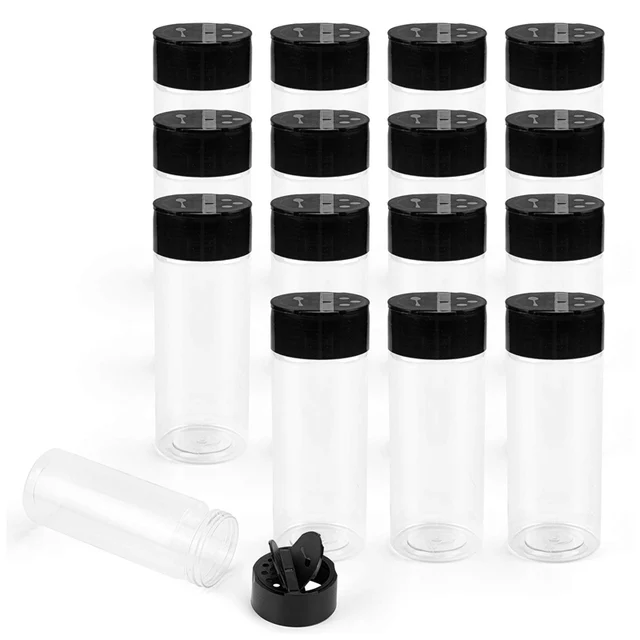 Kitchen Spice Salt Pepper Chili Pet Container Seasoning Jar Condiment Packaging Plastic Bottle With Shaker Lids