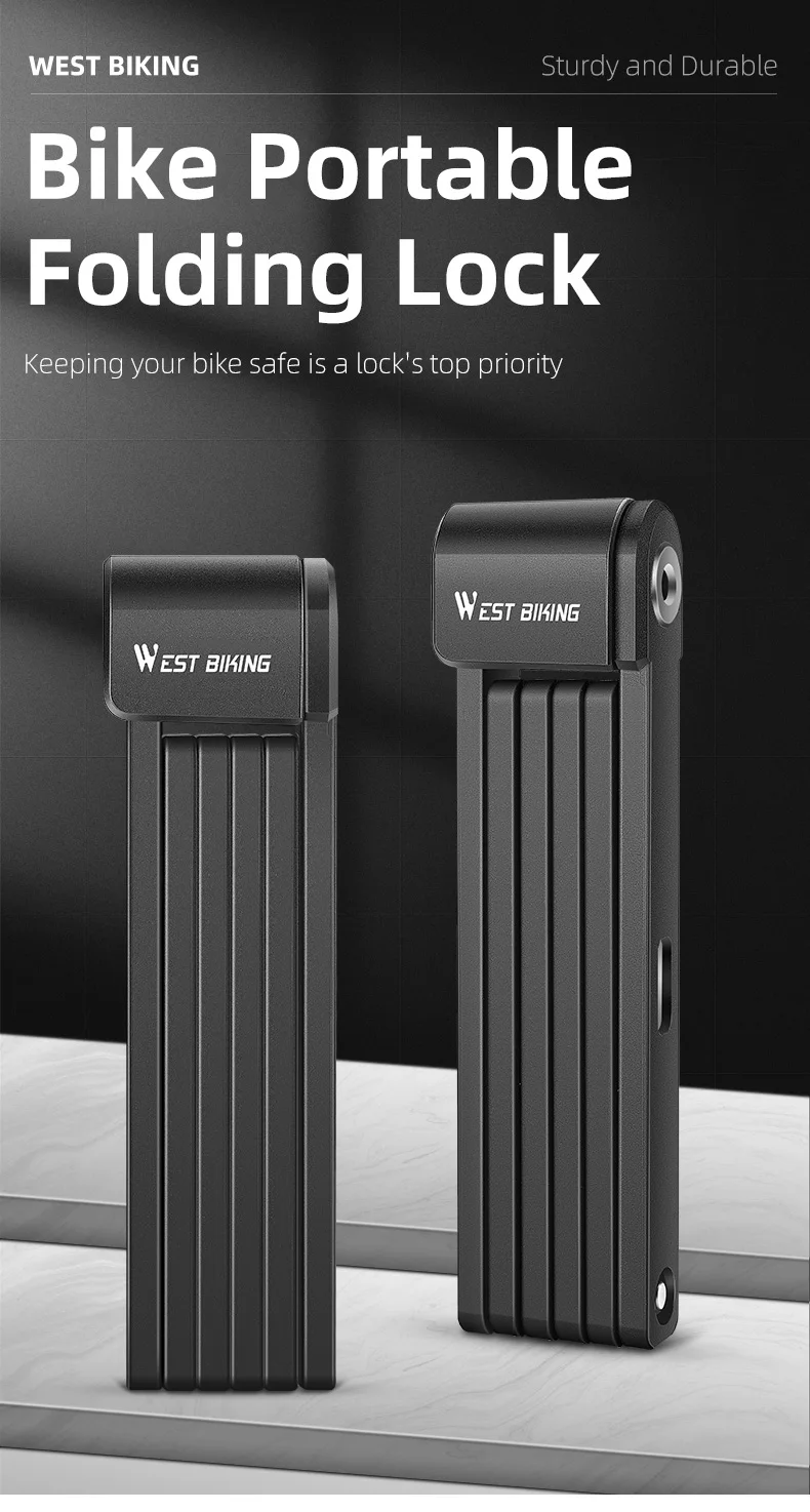 West Biking Foldable Bicycle Lock Anti Theft Mtb Road Cycling Lock High