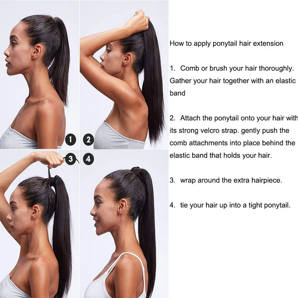 Curly Human Hair Strap Ponytail Extensions_voghion.com