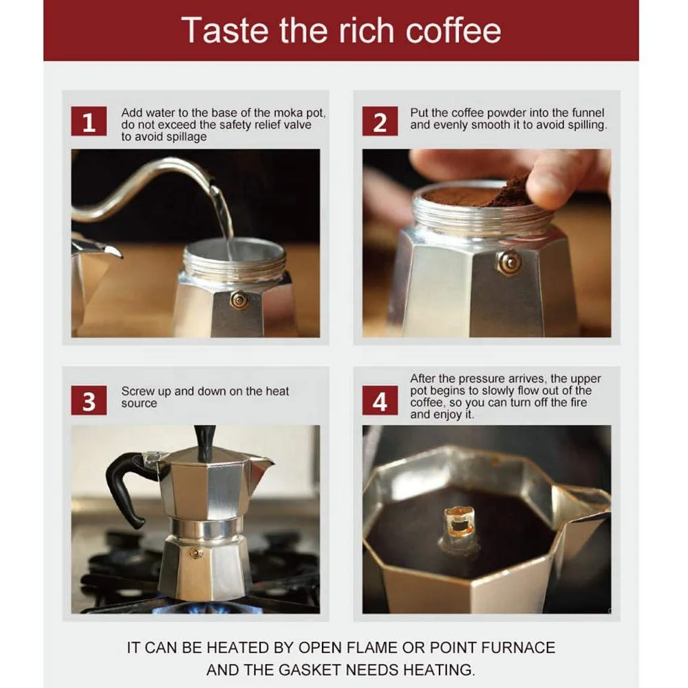 Coffee Percolator Stovetop Espresso Maker Safety Valves Classic - Main Image