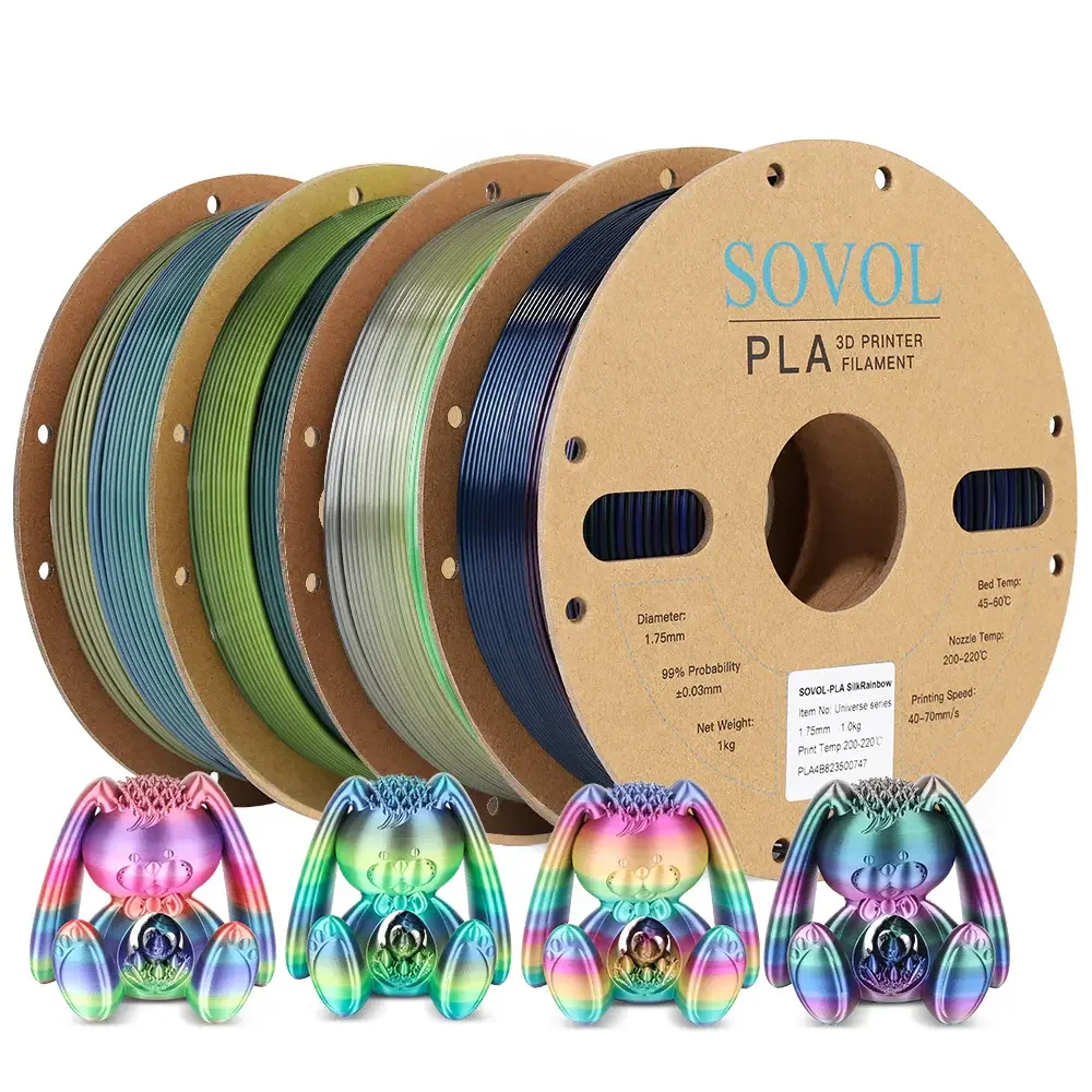 {10KG Bundle Sale} Sovol 1.75mm PLA Multicolor 3D Printing Filaments  1KG/Rolls Material From the US