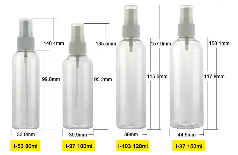 Source 100ml 120ml 150ml 200ml Plastic PET round travel empty perfume  skincare custom logo spray pump lotion golden bottles on m.