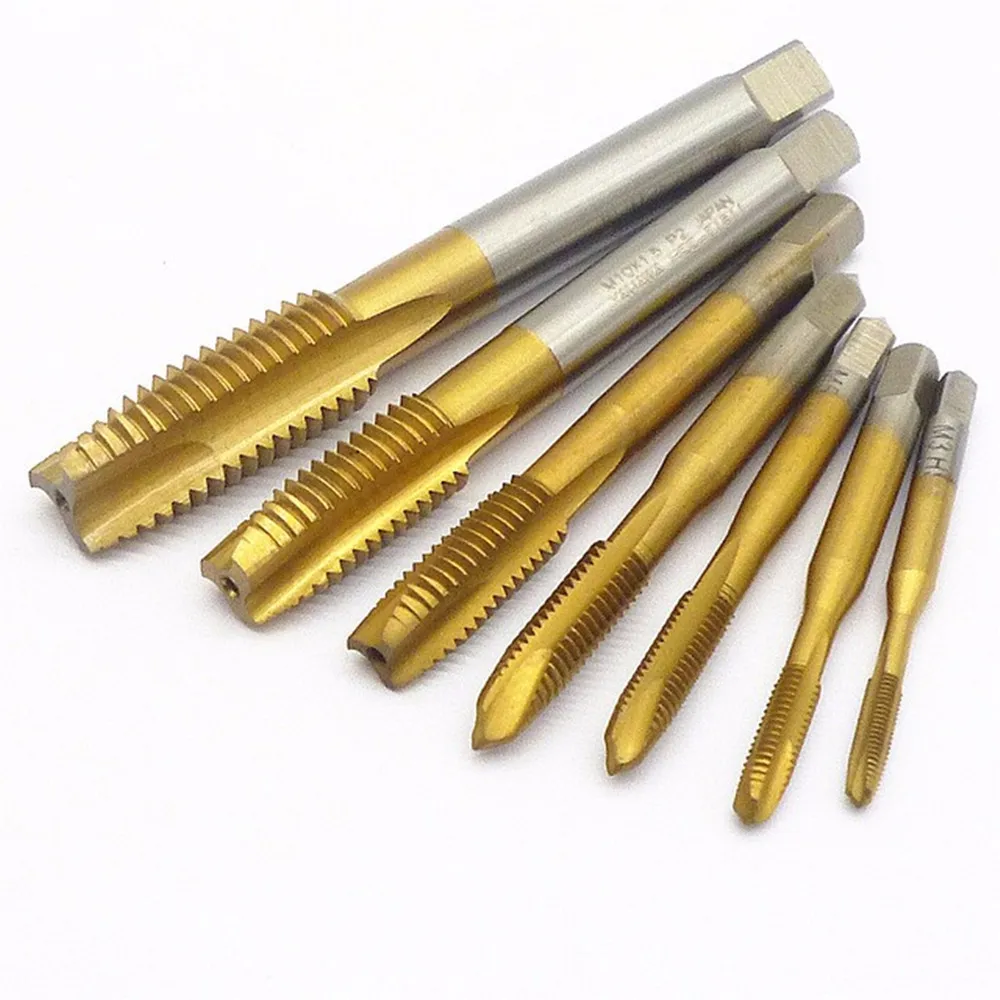 Hss 6542 Titanium Machine Right Hand Tap Drill 3 Flute M3 M4 M5 M6 M8 Spiral Point Thread Plug