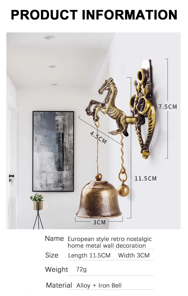 Eco-Friendly Antique Door Bell Ring Horse Kylin Elephant Shape Garden Ornament