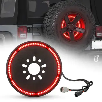 Plug and Play Spare Tire Brake And led Wheel Light 3rd Third Brake Light for - 2007-2017 JK JKU YJ TJ Red Light