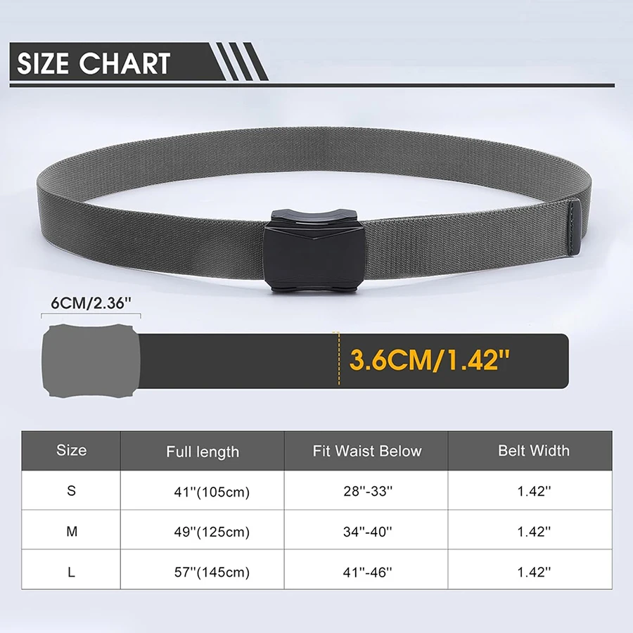 Wear-resistant Sports Stretch Belt Tactical Nylon Belts with Buckle Work Casual Outdoors Men's Tactical Belt