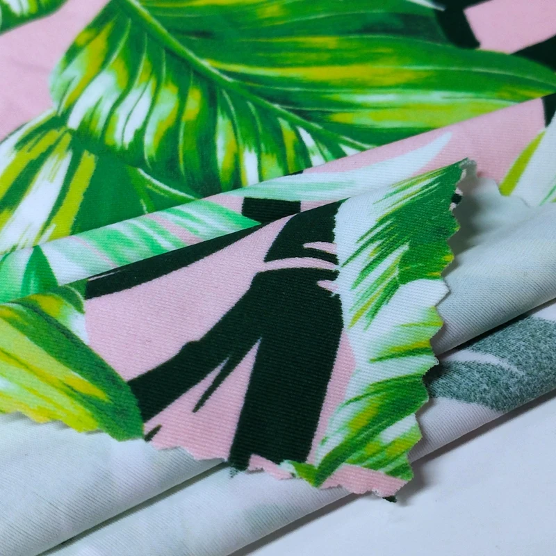 Эластичный полностью тусклый Полиамид 80 спандекс 20 ткань с гавайским принтом для купальника