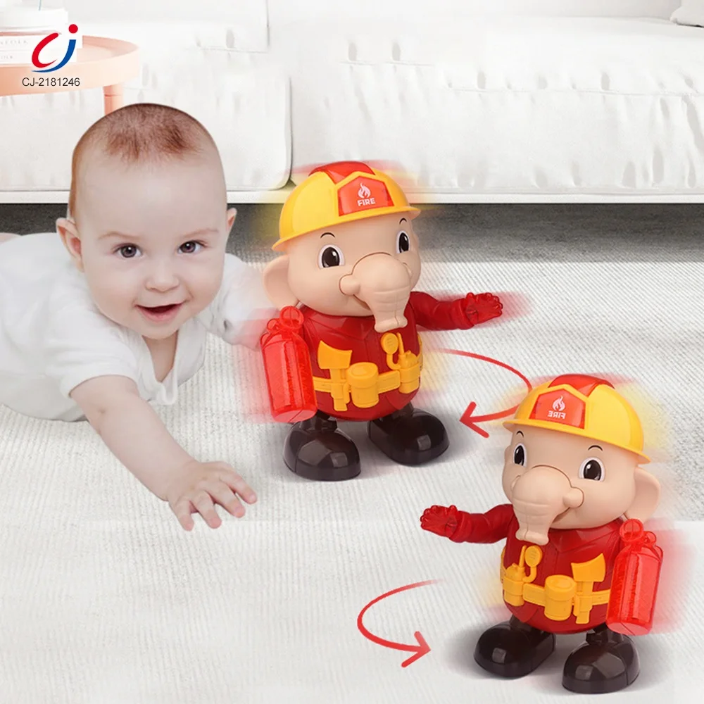 Chengji Zoo Animals Plastic Elephant Toys Battery Operated Lighting Music Function Cartoon Electric Elephant Toys for Kids