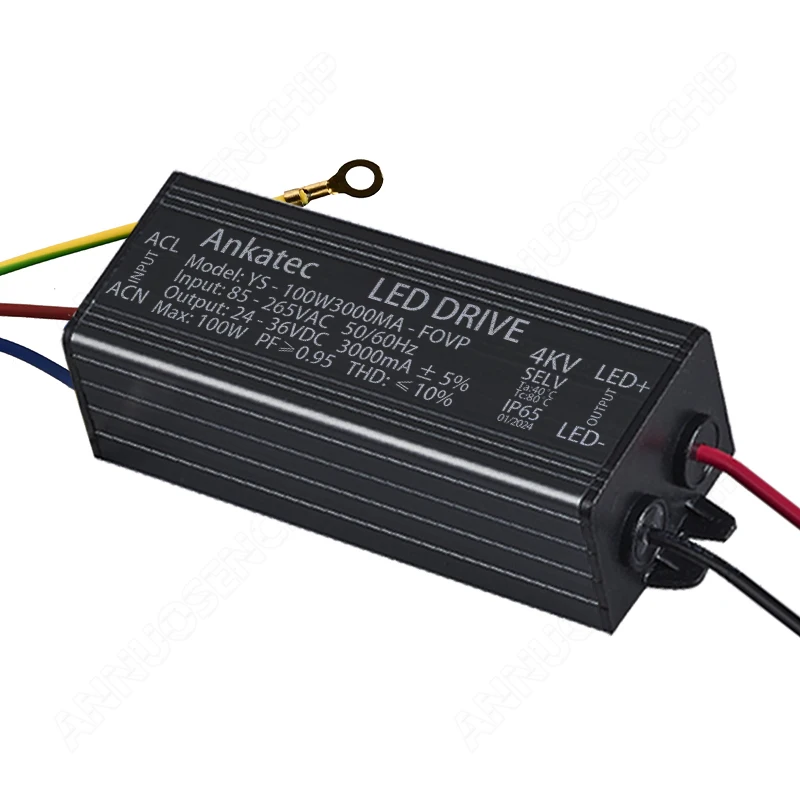 24-36V 3000mA 100W定電流LEDドライバー防水IP65照明変圧器