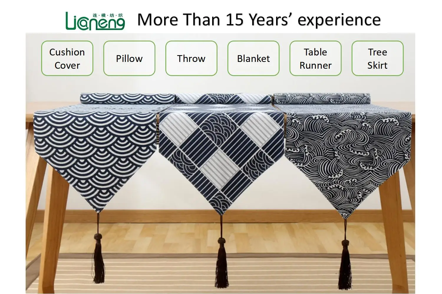 Japanese Style High Quality Wedding Printed Pattern Polyester Table