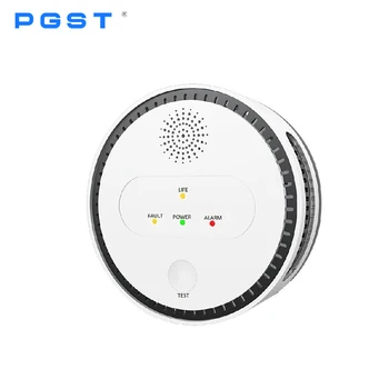 PGST 360 Degrees Detection Co Gas Smoke Alarm Sensor Sound and Light Smart Home Alarm Warning Carbon Monoxide Alarm for Home