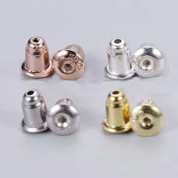 Classic Gold Plated Ear Nuts 925 Sterling Silver Bullet Earring Studs Back for Earrings Making