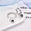 Silver plated blue stone earrings