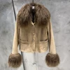 Camoscio Beige con Marrone Giallo