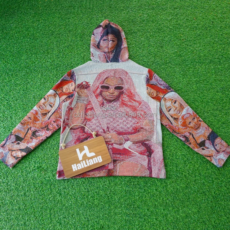 Custom High Street Fashion Woven Tapestry Hoodie Woman Unique Design