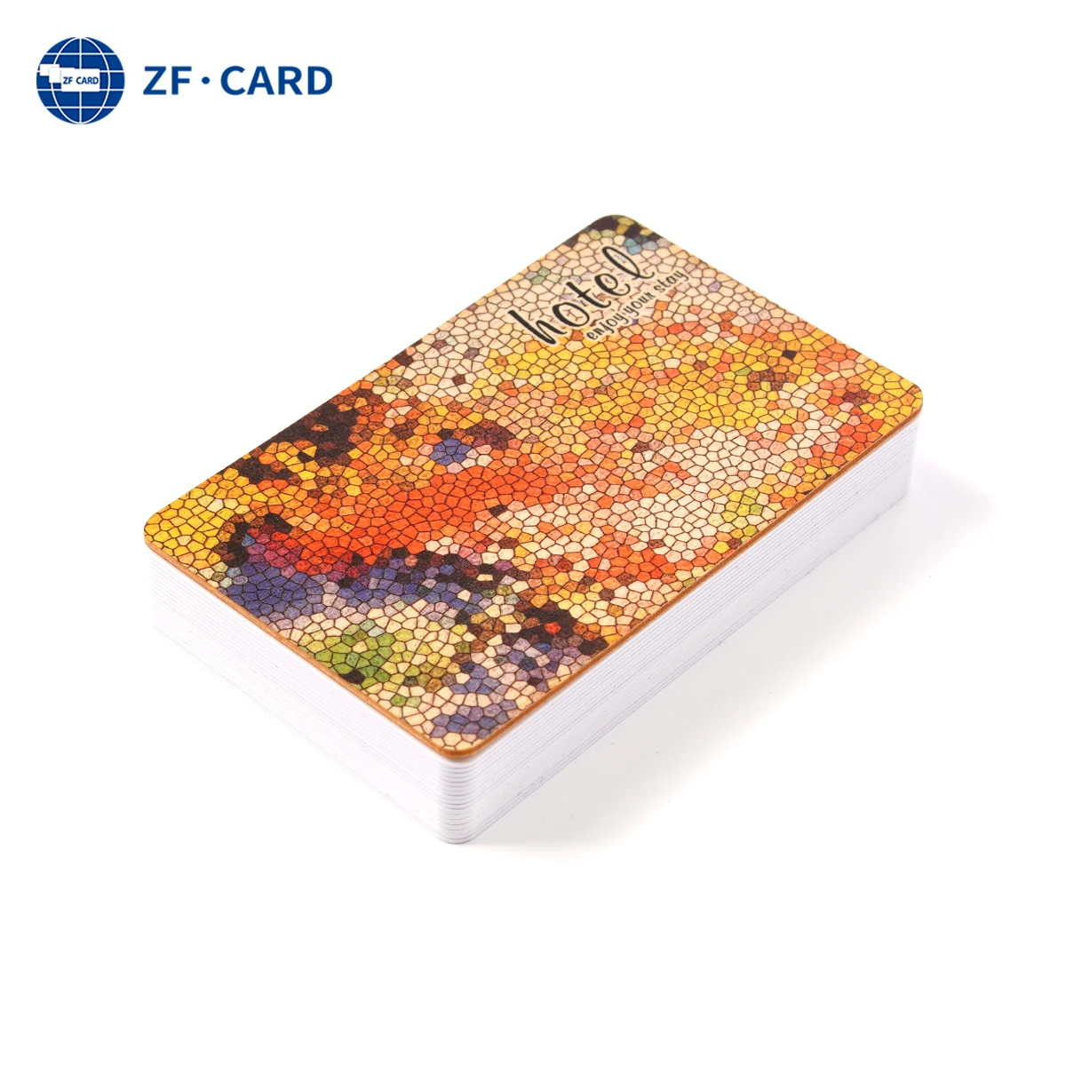 Smart RFID Wooden Card (R) 215 Chip Waterproof 13.56MHz PVC PET Plastic Materials NFC Communication Interface Hotel Use CR80