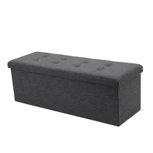 HStex Folding Furniture Step Bed End Step Stool Fabric Room Bench Storage Ottoman