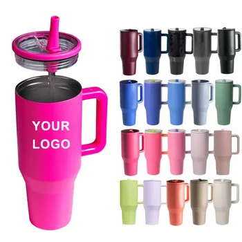 HydroJug Leak Resistant Car Cup 40oz Water Bottle hydro jug Stainless Steel 40 oz Tumbler with Handle Flip Straw