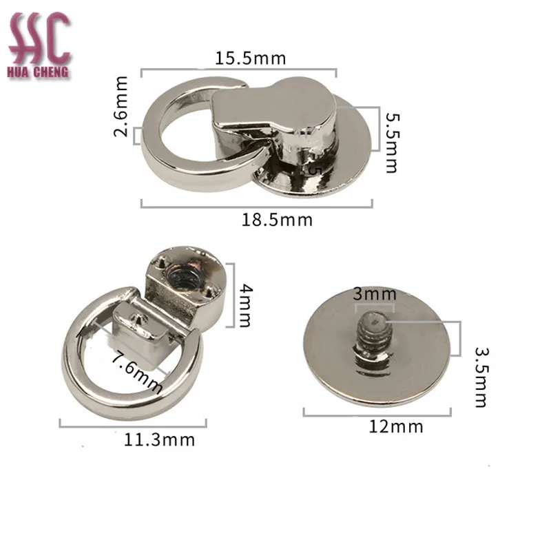 Wholesale Fashion metal shoulder strap ring buckle side clip hook  decorative metal connector d ring loop strap connectors bag hardware From  m.