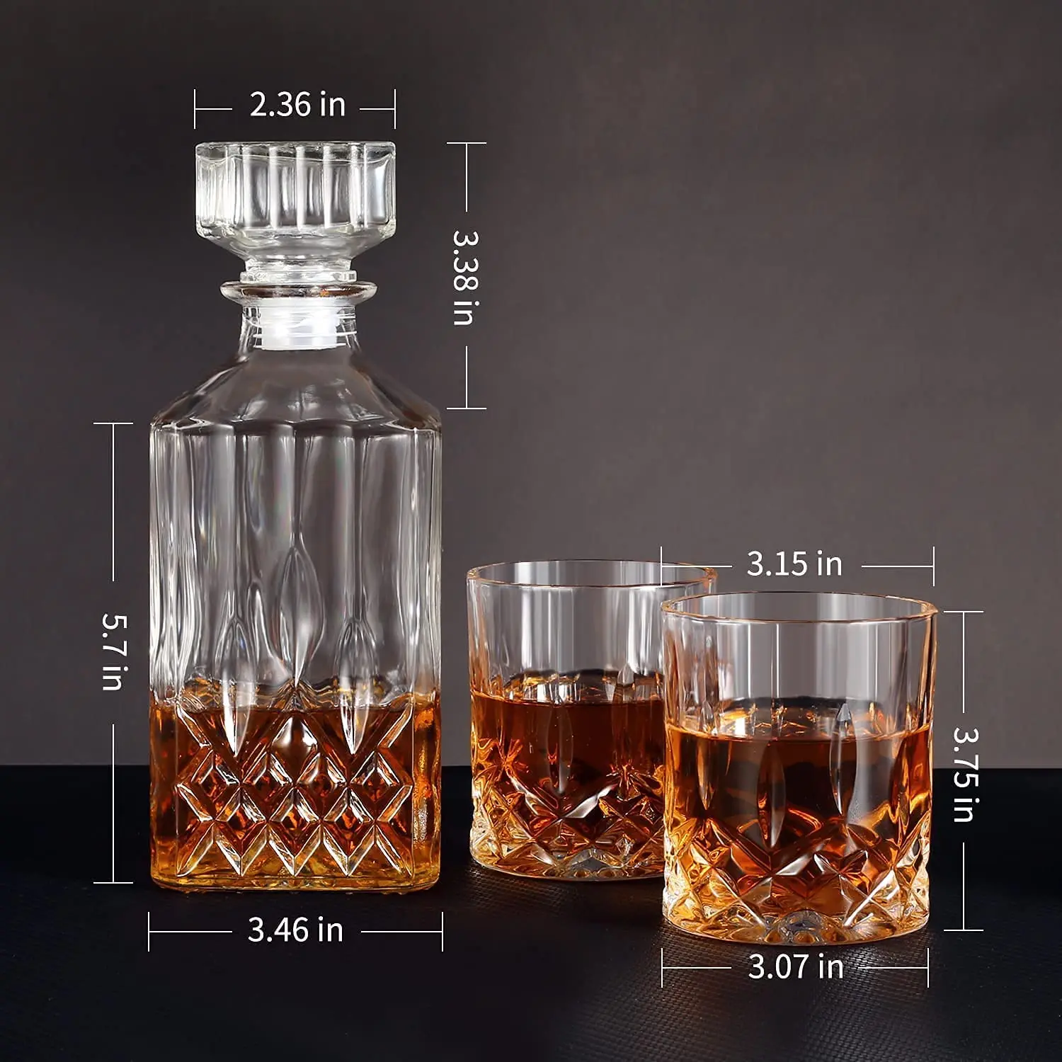 2022 Wholesale 25oz Custom Lead Free Vintage Crystal Square Container