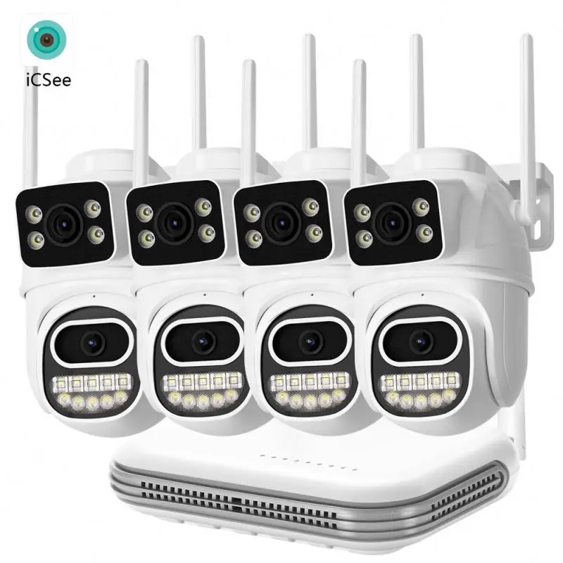 Surveillance Camera Complete Kit of 8 Support 2 Cctv System for Home Integrated Wireless Security Set Video 4 Cameras With Dvr