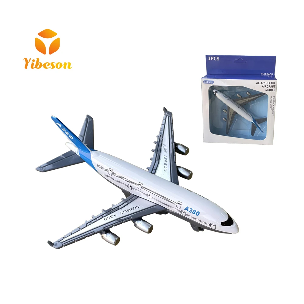 Hot Sale Children Plastic Metal Play Travel Aircraft Model Alloy Pull Back  Airliner Small Airplane Toy