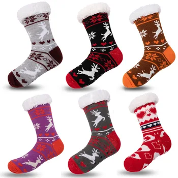 Custom 2022 winter women 3d animal slipper socks with non slipper fuzzy socks for christmas home holiday
