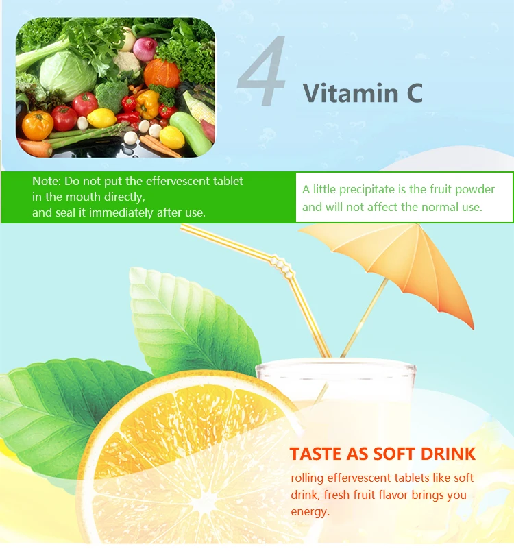 Yiling Vitamin C Effervescent Tablets Maintain Health Natural Skin