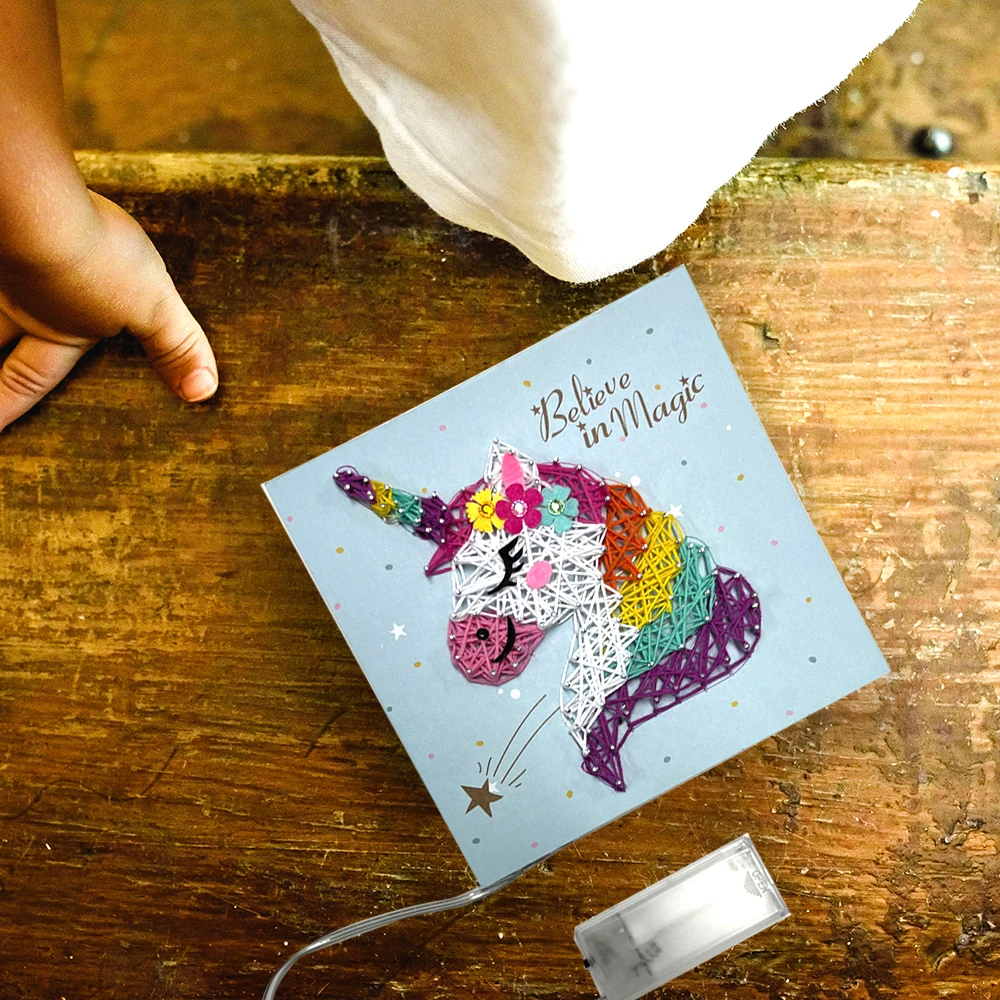 DIY Toys Make Your Own String Art Lights LED Light Kit Educational Arts and Crafts Kit Color for Kids and Adult