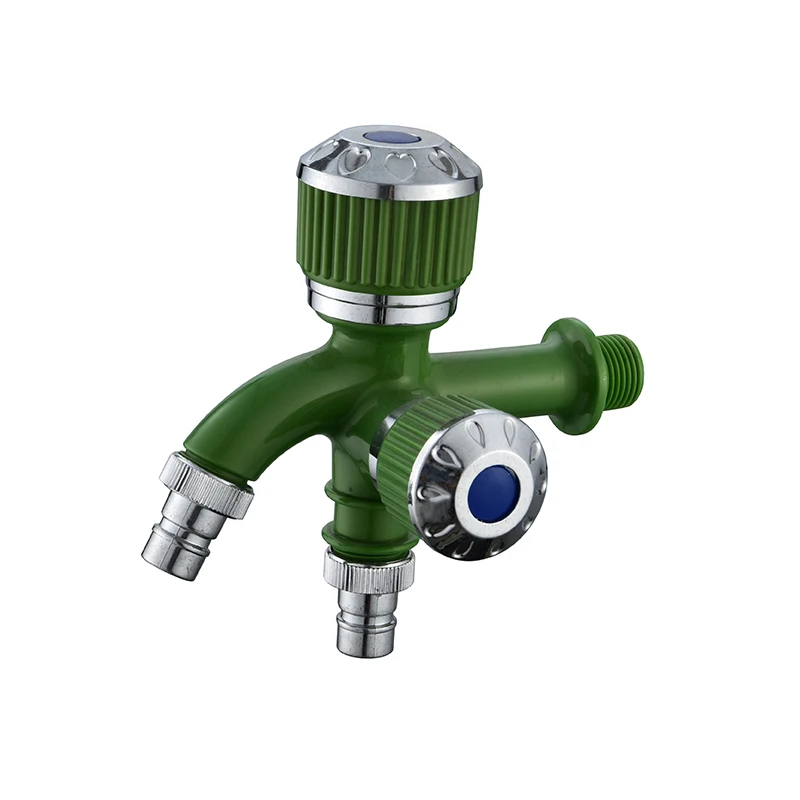Modern Dual Tap Water Faucet for Washing Machine One in Two out Plastic Mop Pool Balcony Bathroom Multifunctional Design