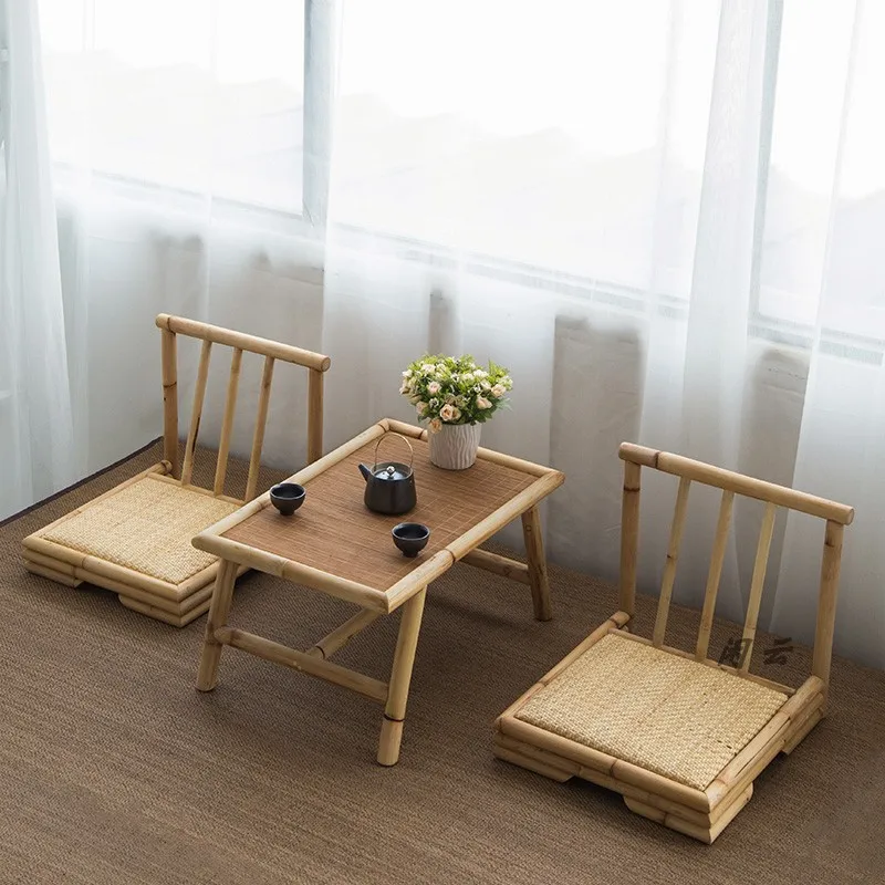 Japanese style custom oem home wicker rattan furniture with tatami bay window table