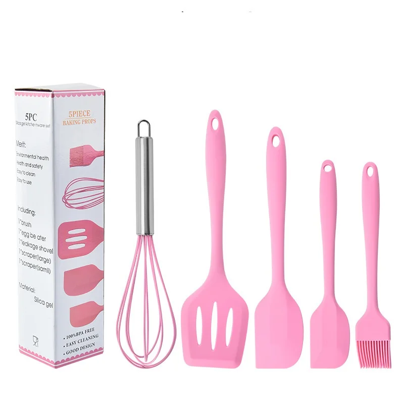 Buy Wholesale China 5 Pieces In 1 Set Cooking Tools Silicone Utensil  Includes Basting Brush, Scraper, Egg Beater, Large And Small Spatula Set &  Kitchen Spatula Sets at USD 2.15