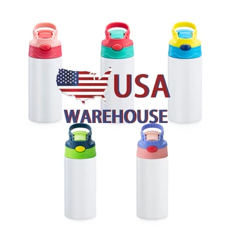USA Warehouse Sublimation Kids Tumbler 12 oz Stainless Steel Insulated Kids Tumblers Sublimation Straight Kids Water Bottles