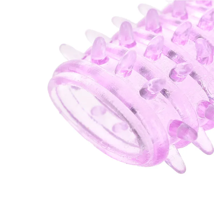 Hot Selling Men's Delay Ejaculation Cock Ring Crystal Jelly Spike Shaped Expansion Sleeve No Vibration Sex Toy Penis Dildos