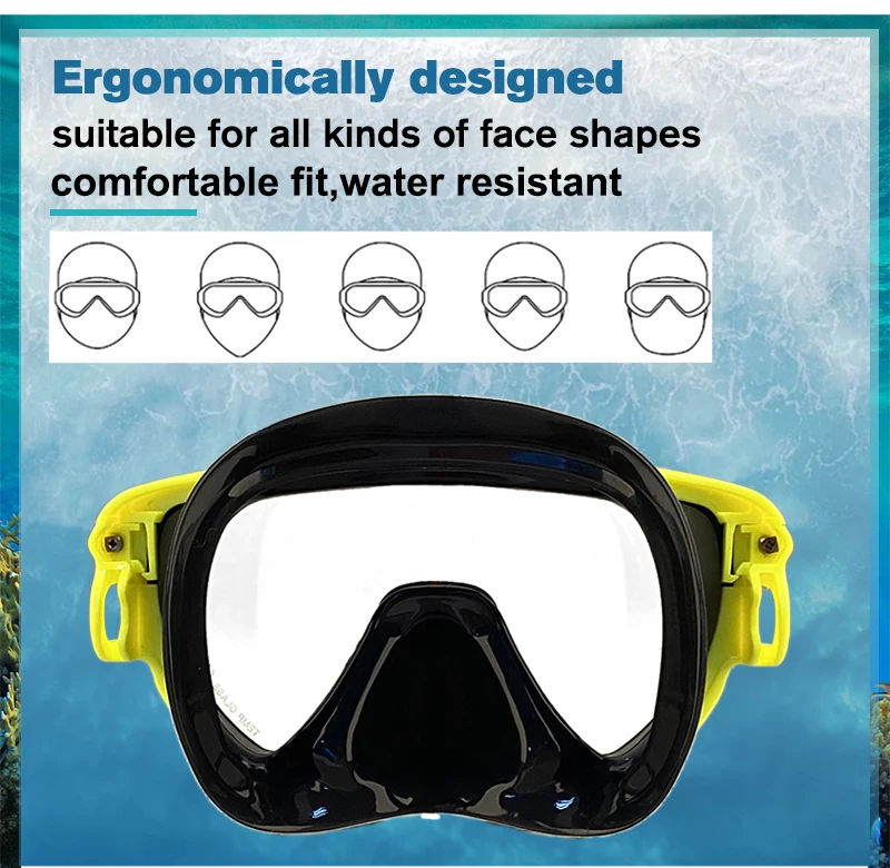 Aloma 2024 New Design Anti Fog Single Lens Diving Goggles Freediving