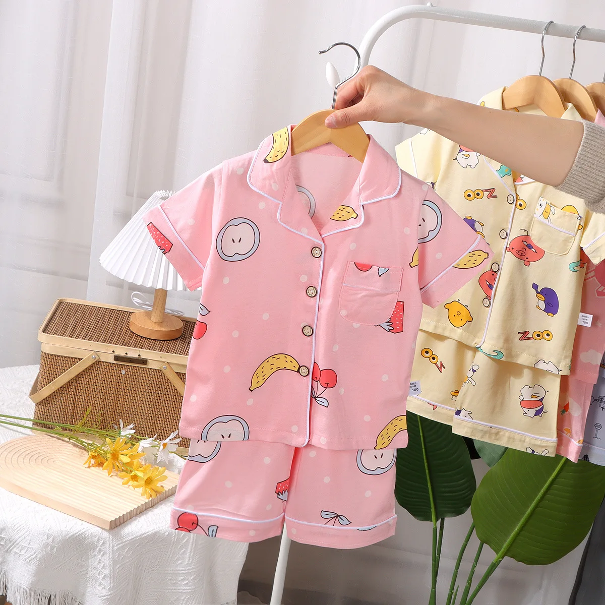 Children's Clothing Summer Girls Pajama Set Printed Short Sleeve Buy