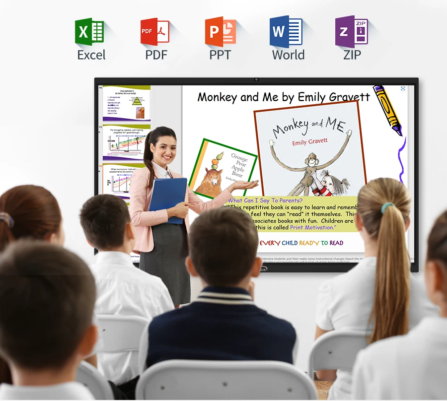 Dual System Touch Screen 85 Inch TV Office Teaching Machine Interactive White Board India