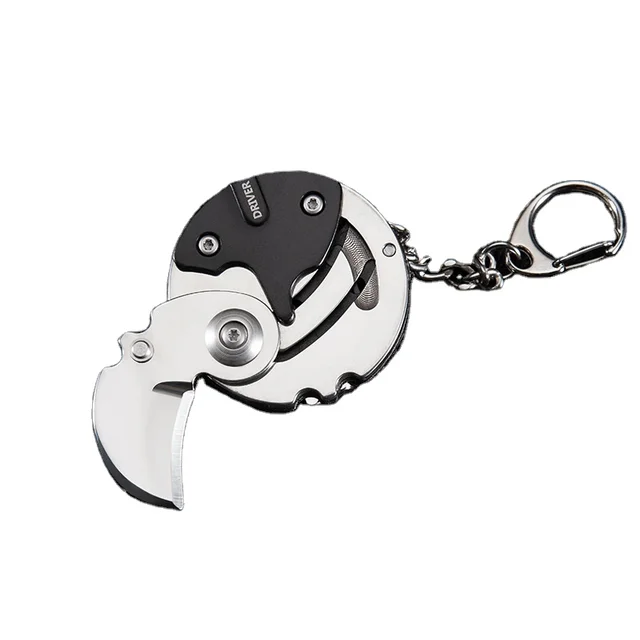 Outdoor Folding Multifunctional Coin Knife EDC Combination Tool Keychain Mini Pocket Knife Expansion Screwdriver Stainless Steel