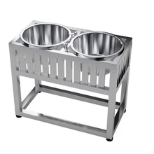 Stainless Steel Dog Bowl Rounded Pet Food and Water Bowl Fixed Hanging Dog Cage Basin Feeder for Dogs Cats Kitchen Accessory