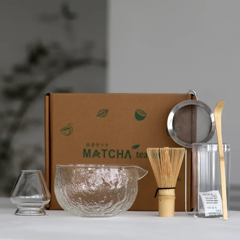 Service à Thé Matcha Japonais Traditionnel - 5 Pièces - Céramique Verte - Élégant