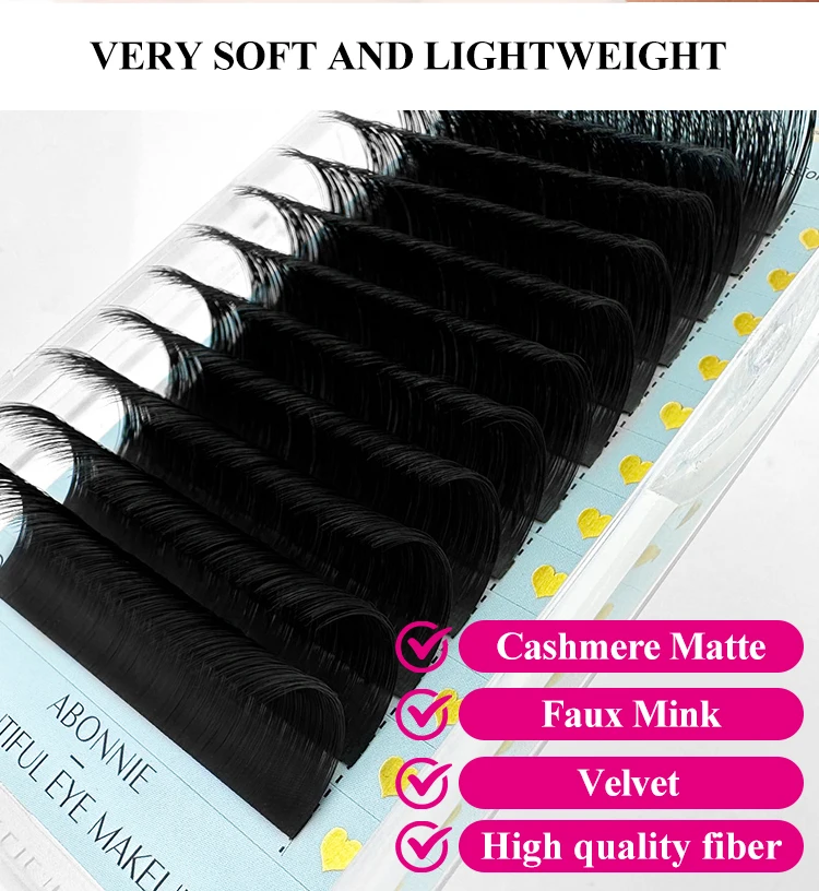 Abonnie Korean Pbt Material Individual Eyelash Extension Matte Black