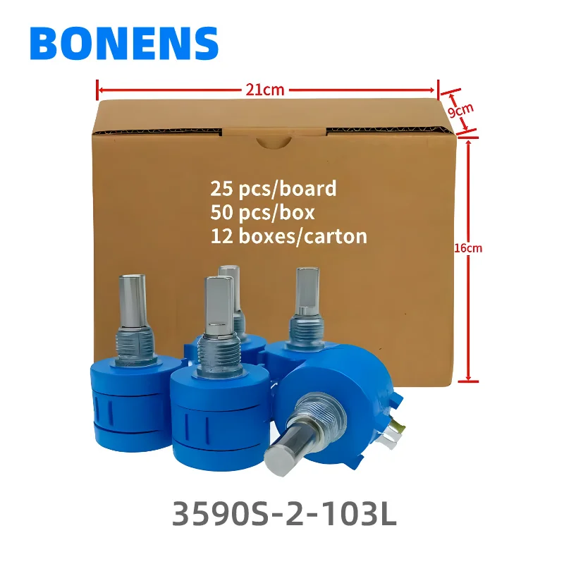 BONENS Ip67 100k Waterproof Precision Multi-turn Wirewound Potentiometer 3590S Ohm Potentiometers