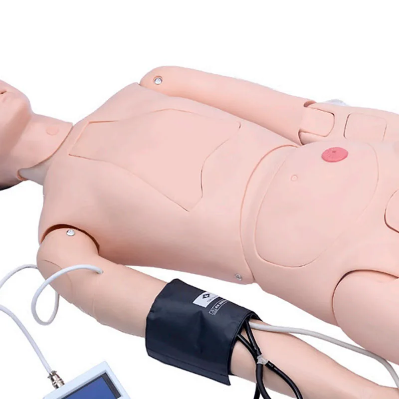 Advanced Combined Nursing Model with Blood Pressure Measurement Arm,Training Mannequin of Full-functional Medical Nursing Skills