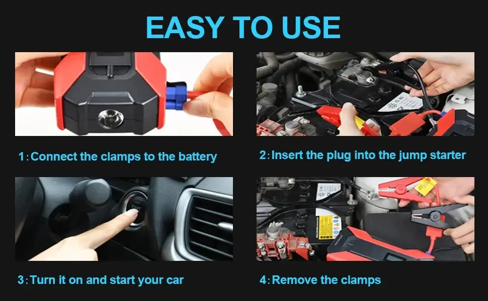 37000mwh Portable 12v Car Jump Starter High Power 2000a Peak Jump Starter Car Lithium Battery