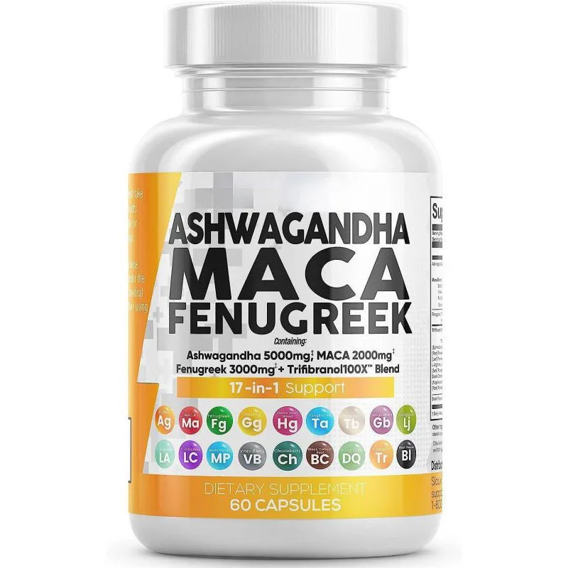 Maca Rouge Jaune Noire + Ashwagandha - Capsules énergie Vitalité - Bio 60 Gélules