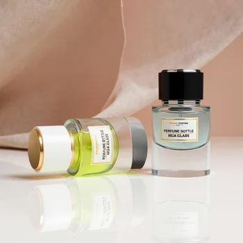 Cylinder Heavy Base Glass Perfume Bottle 30ml Luxury Empty Glass Fragrance Parfum Spray Bottle 30ml With Unique Cap