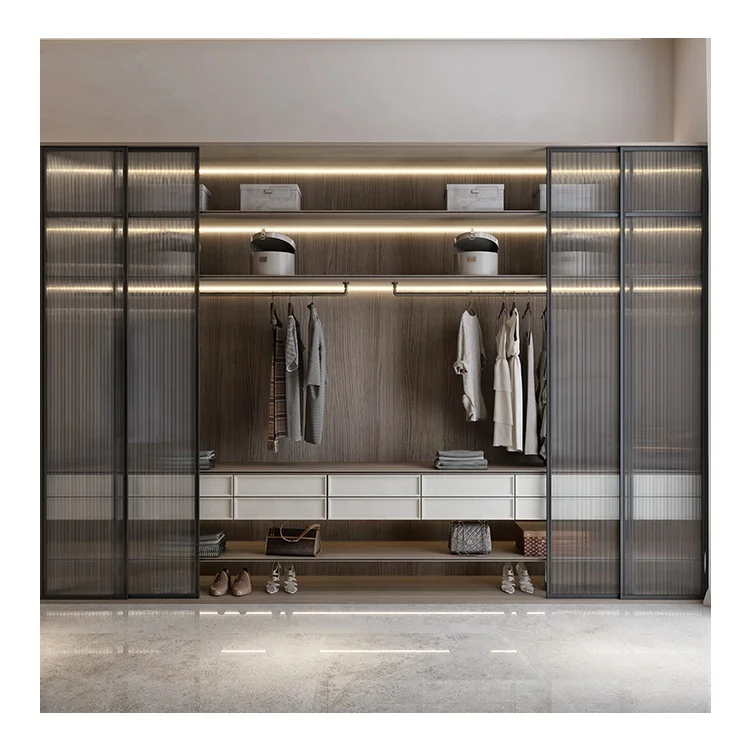 Modern Simple Design Wooden 4 Door Dressing Table Design Bedroom Closet Storage Wood Wardrobe Room Cabinet