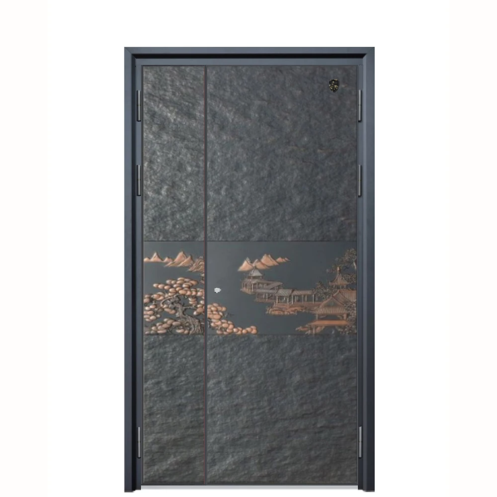 Safety Metal Aluminum Front Entry Door Hot Sale Custom Exterior Main Security Gate Door