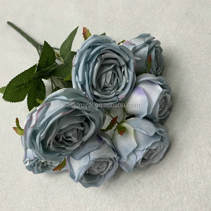 Wholesale 7 Heads Artificial Rose Flower Bouquet For Weddings & Decor ...