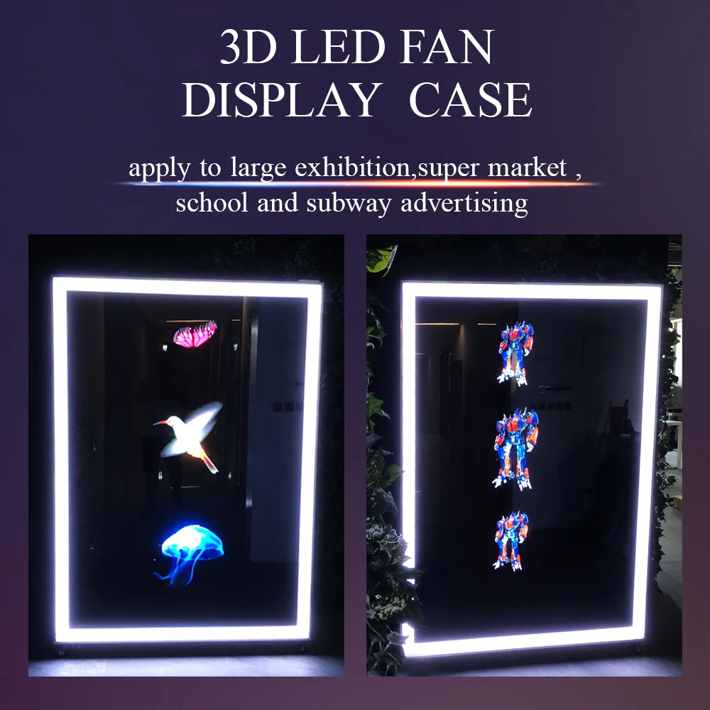 Hologram LED Fan ホログラフィックディスプレイ 大型展示ディスプレイホログラム用アークリックケース付き人間3D